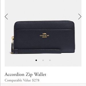 Coach Accordion Zip Wallet, navy